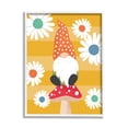 thumbnail image 1 of Stupell Industries Mushroom Garden Gnome White Daisies Yellow Stripes Country Painting White Framed Art Print Wall Art, 24 x 30, Design by Lisa Whitebutton, 1 of 5