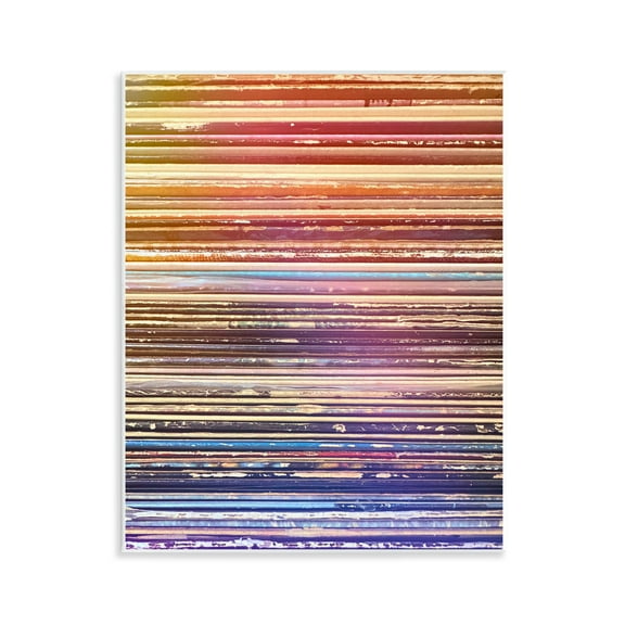 Stupell Industries Music Album Record Edges Abstract Painting Unframed Art Print Wall Art, 11 x 14