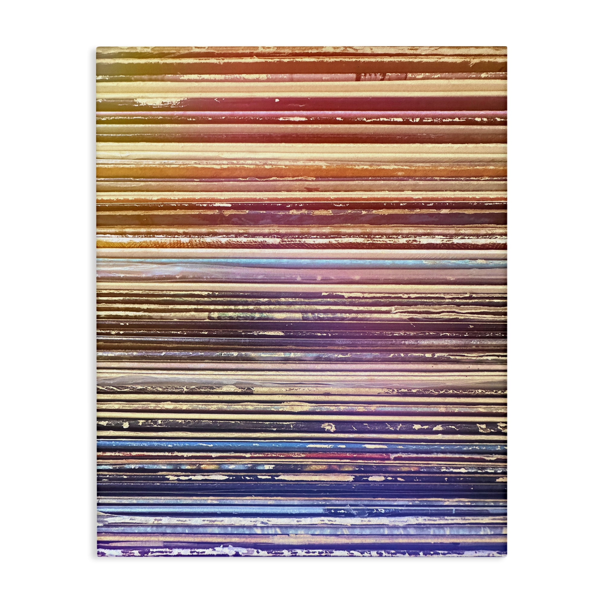 Stupell Industries Music Album Record Edges Abstract Painting Wrapped Canvas Art Print Wall Art, 16 x 20