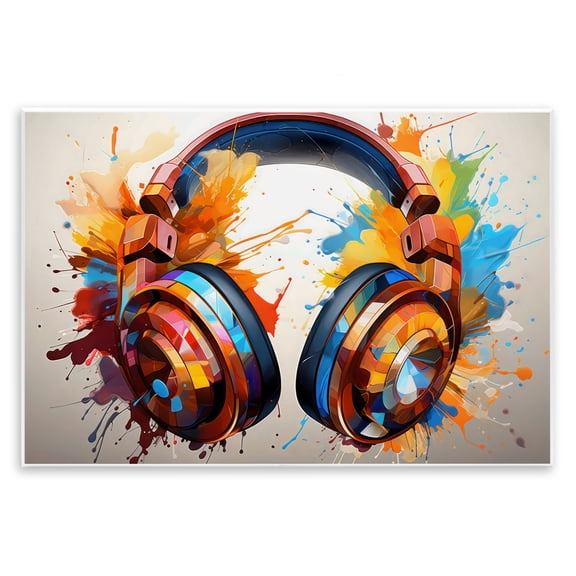 Stupell Industries Music In Color Splatter Wall Plaque Art, design by Creative Studio