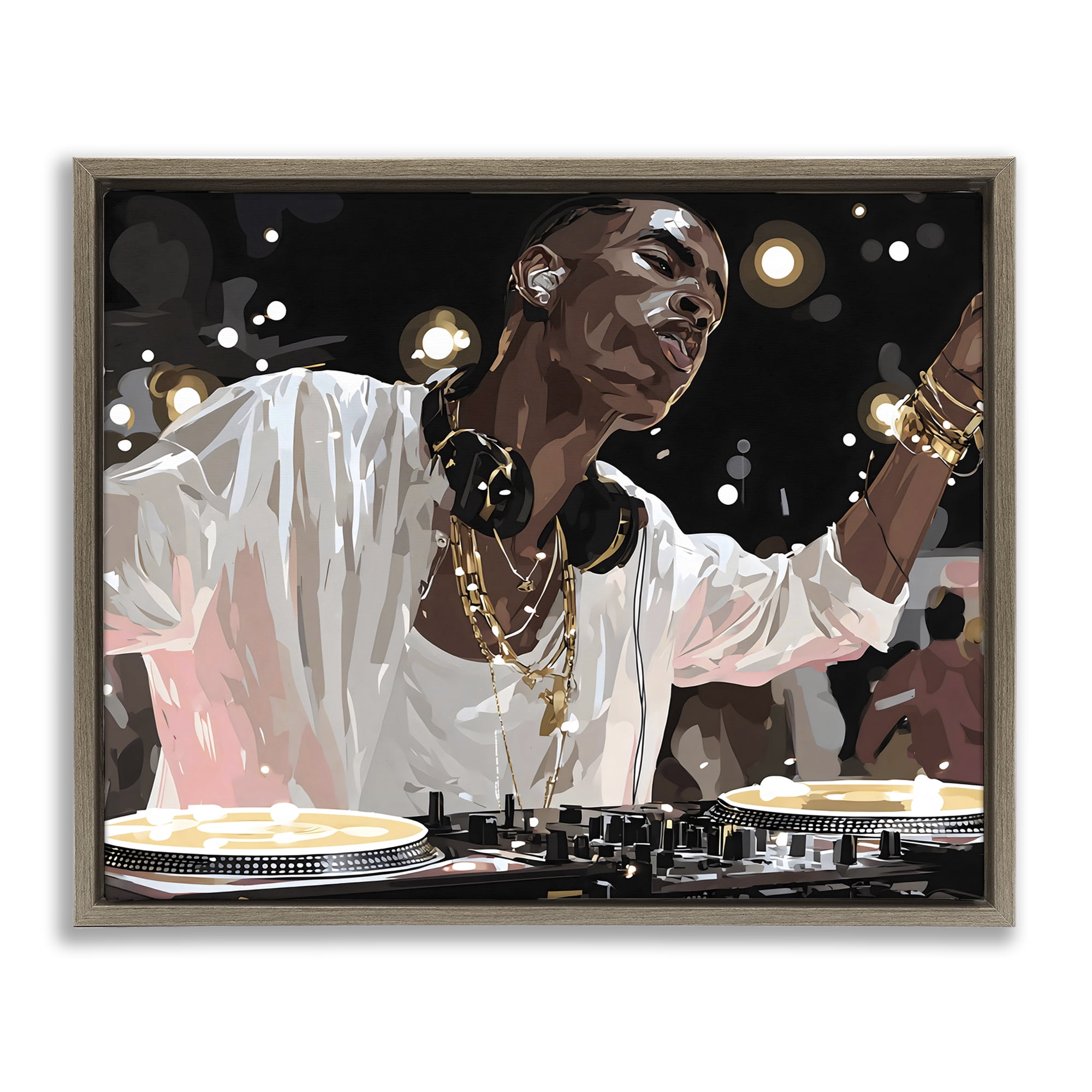 Stupell Industries Music In His Soul Brown Framed Floater Canvas Wall Art, design by Franklyn Gregory