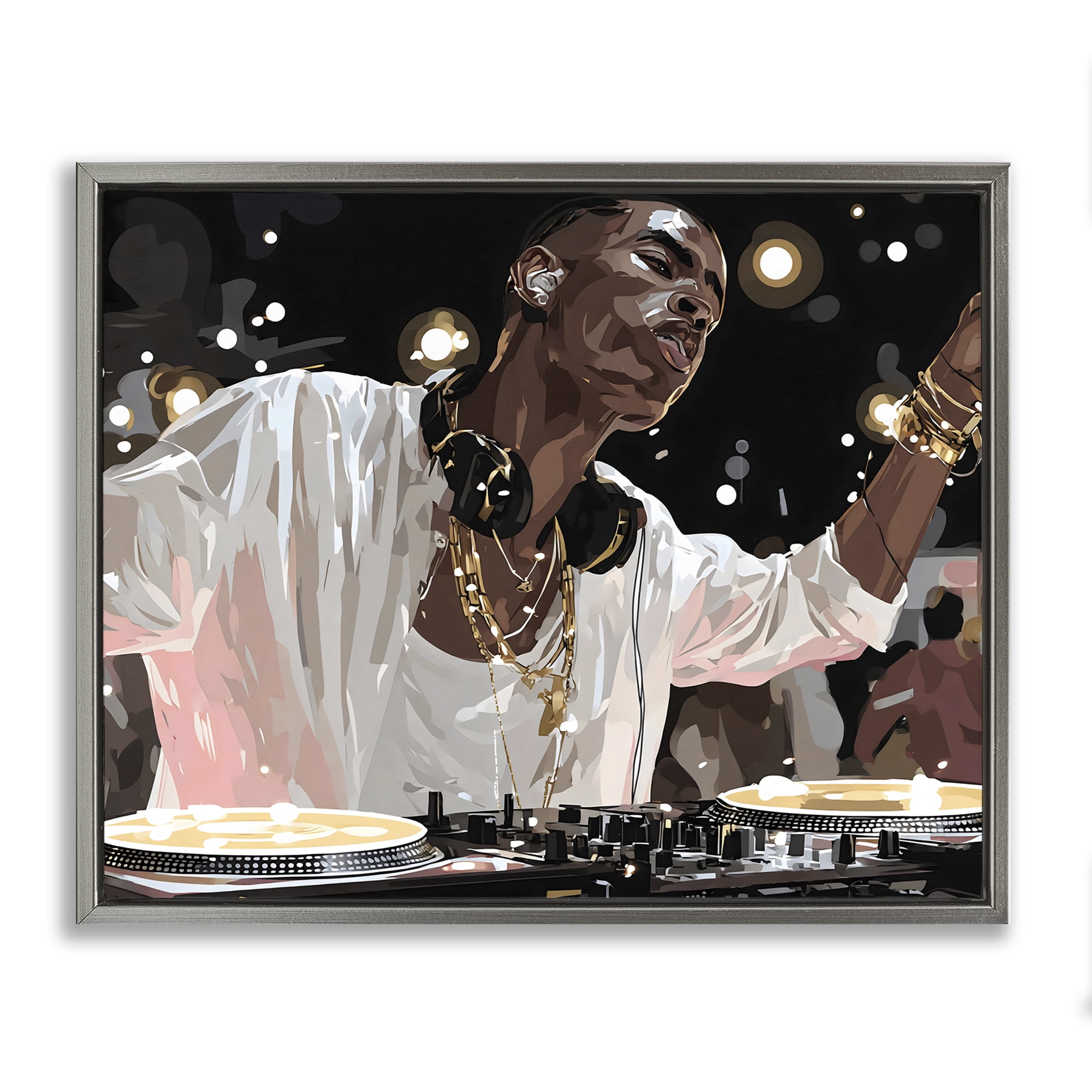 Stupell Industries Music In His Soul Gray Framed Floater Canvas Wall Art, design by Franklyn Gregory