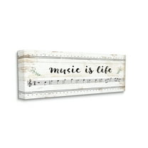 Stupell Industries Music Is Life Composition Paper with Black and White Notes, 20 x 48,Design by Jennifer Pugh