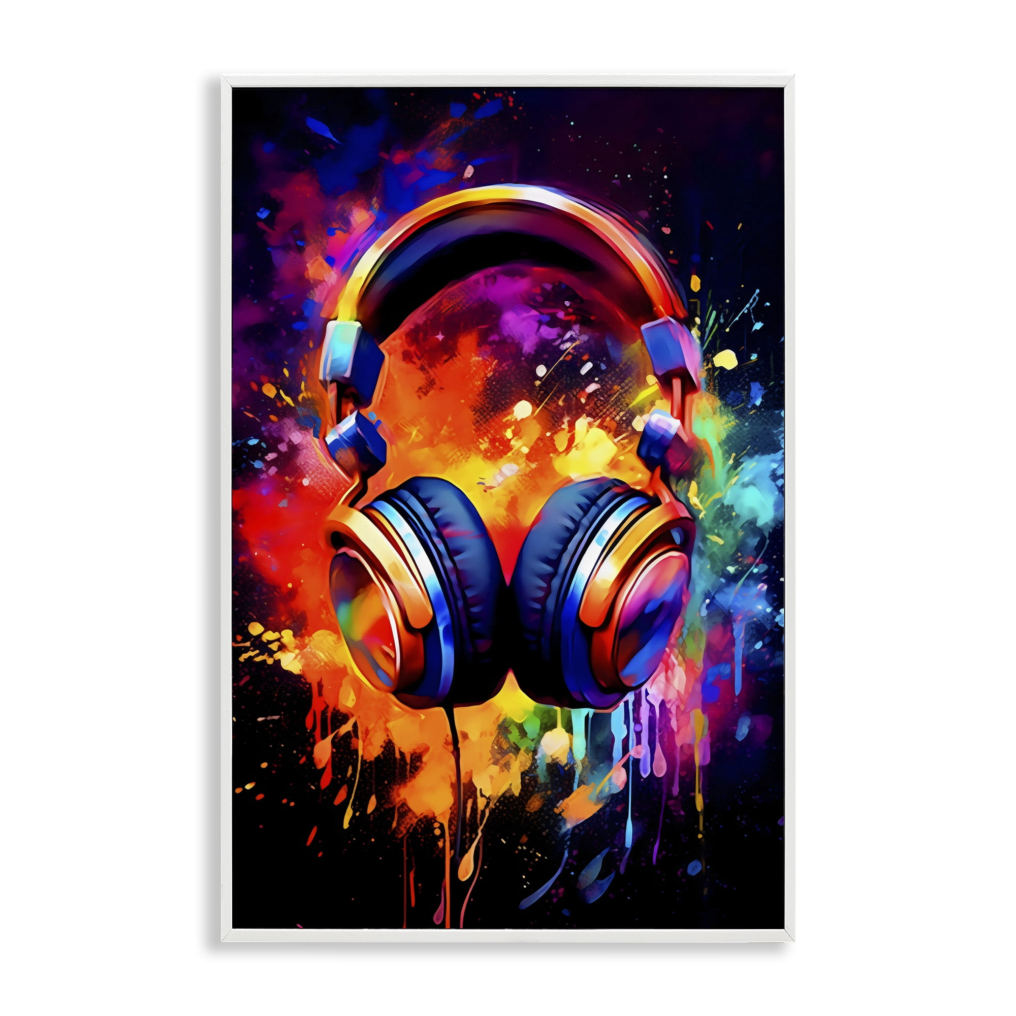 Stupell Industries Musical Color Pop Splash White Framed Giclee Art, design by Creative Studio