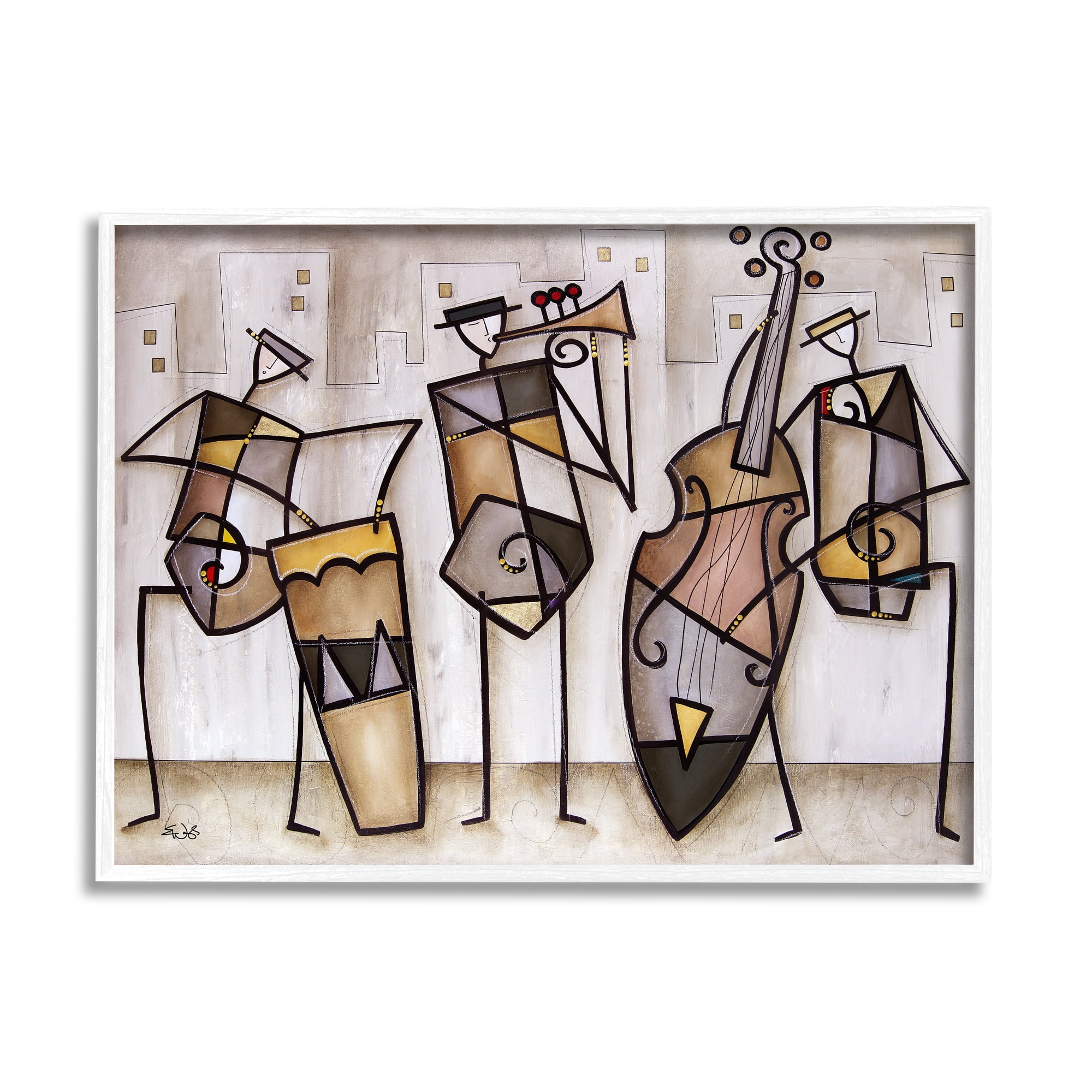 Stupell Industries Musical Trio Abstract Modern Painting, 24 x 30,Design by Eric Waugh