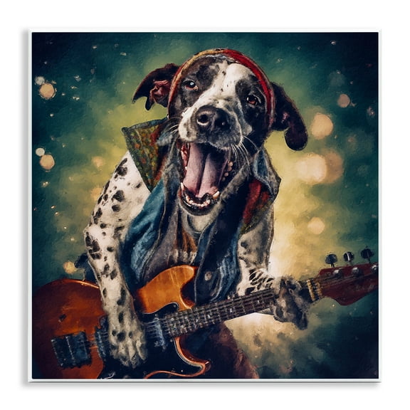 Stupell Industries Musician Dog Singing Animals Painting Unframed Art Print Wall Art, 12 x 12
