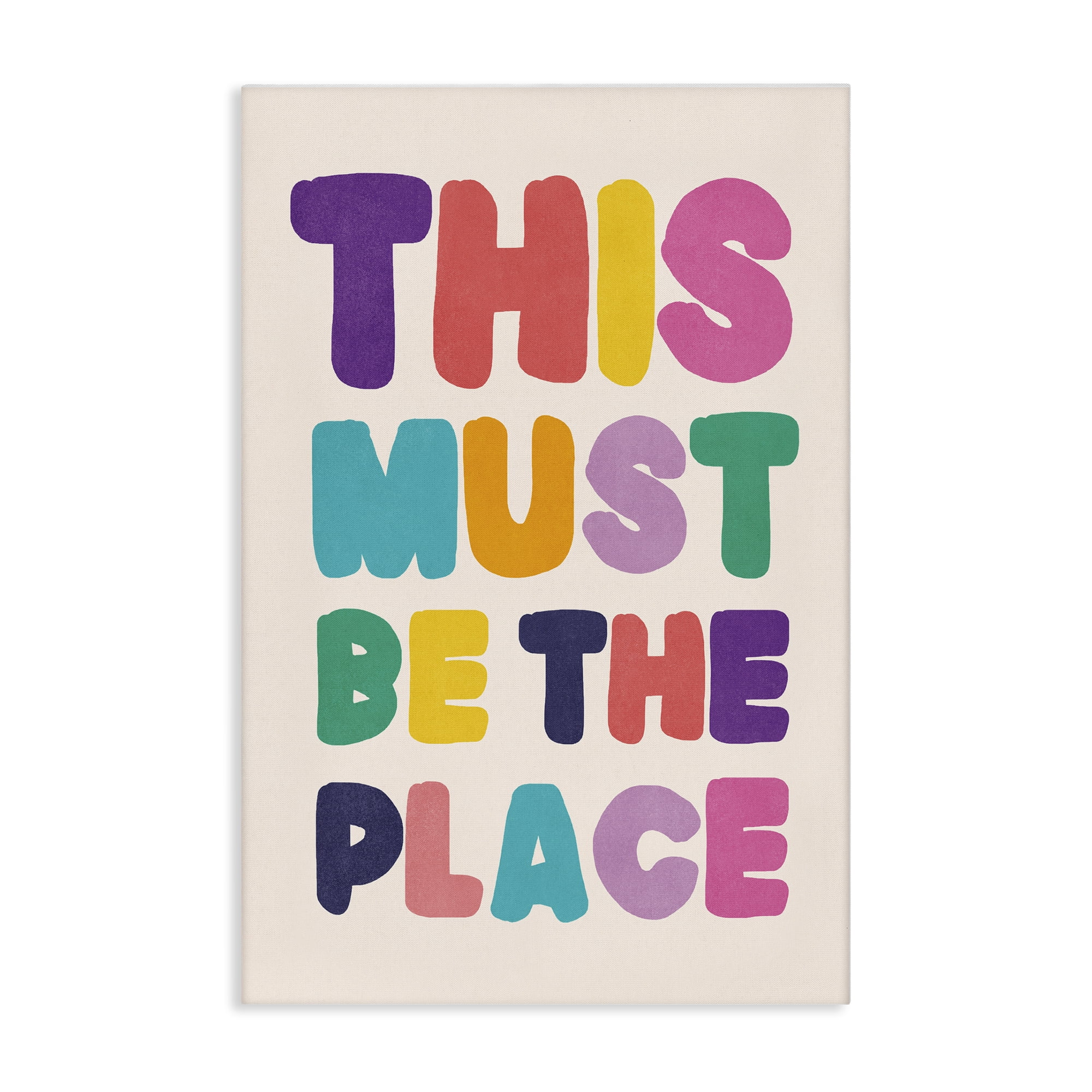 Stupell Industries Must Be The Place Phrase Text & Numbers Painting Wrapped Canvas Art Print Wall Art, 20 x 30