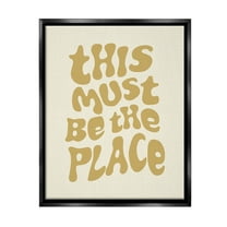 Stupell Industries Must Be The Place Typography Painting Black Floater Framed Canvas Art Print Wall Art, 17 x 21
