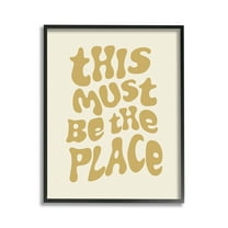 Stupell Industries Must Be The Place Typography Painting Black Framed Art Print Wall Art, 11 x 14