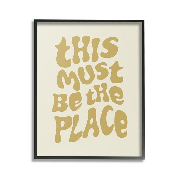 Stupell Industries Must Be The Place Typography Painting Black Framed Art Print Wall Art, 16 x 20