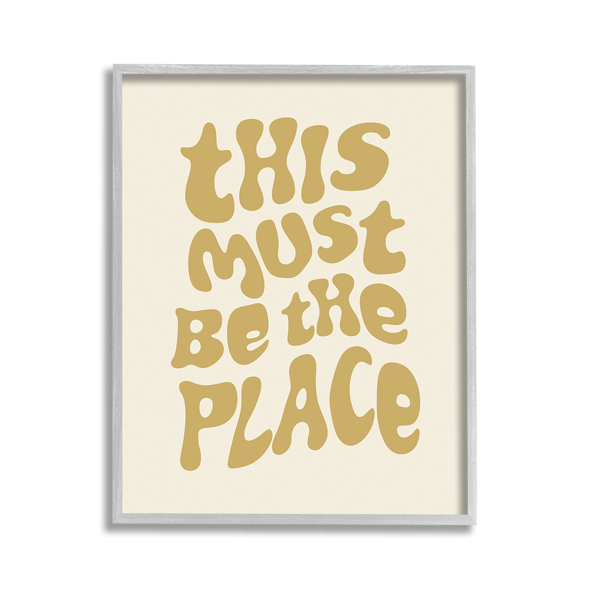 Stupell Industries Must Be The Place Typography Painting Gray Framed Art Print Wall Art, 11 x 14
