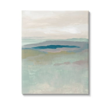 Stupell Industries Muted Abstract Beach Landscape Abstract Painting Gallery Wrapped Canvas Art Print Wall Art, 16 x 20