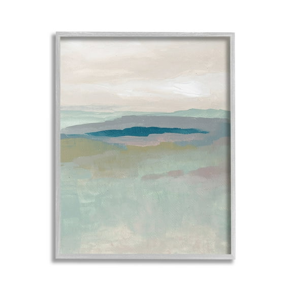 Stupell Industries Muted Abstract Beach Landscape Abstract Painting Gray Framed Art Print Wall Art, 24 x 30