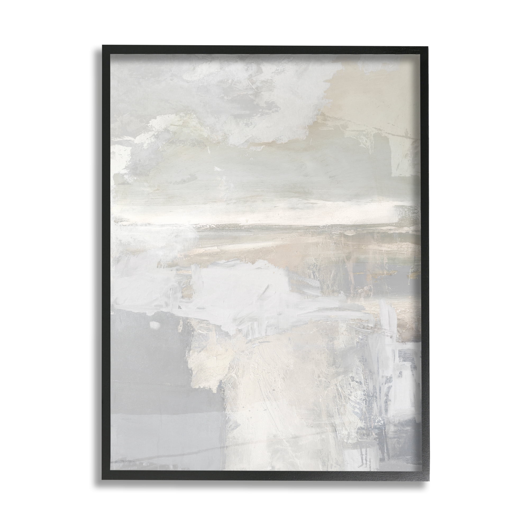 Stupell Industries Muted Abstract Painting Abstract Painting Black Framed Art Print Wall Art, 24 x 30