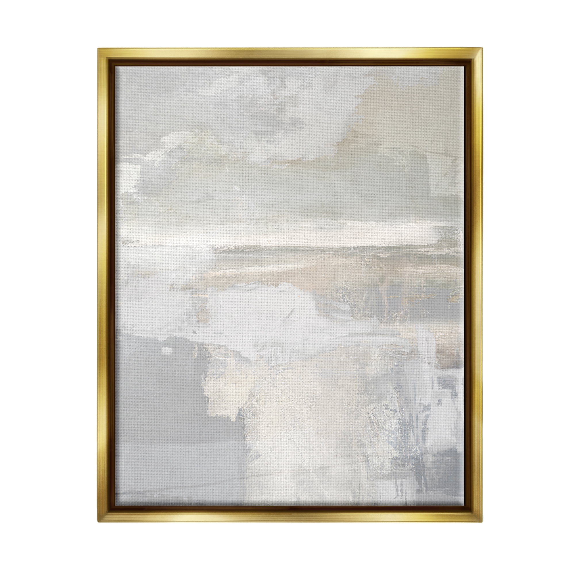 Stupell Industries Muted Abstract Painting Abstract Painting Gold Floater Framed Canvas Art Print Wall Art, 17 x 21
