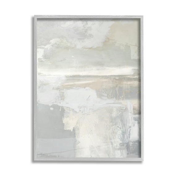 Stupell Industries Muted Abstract Painting Abstract Painting Gray Framed Art Print Wall Art, 11 x 14