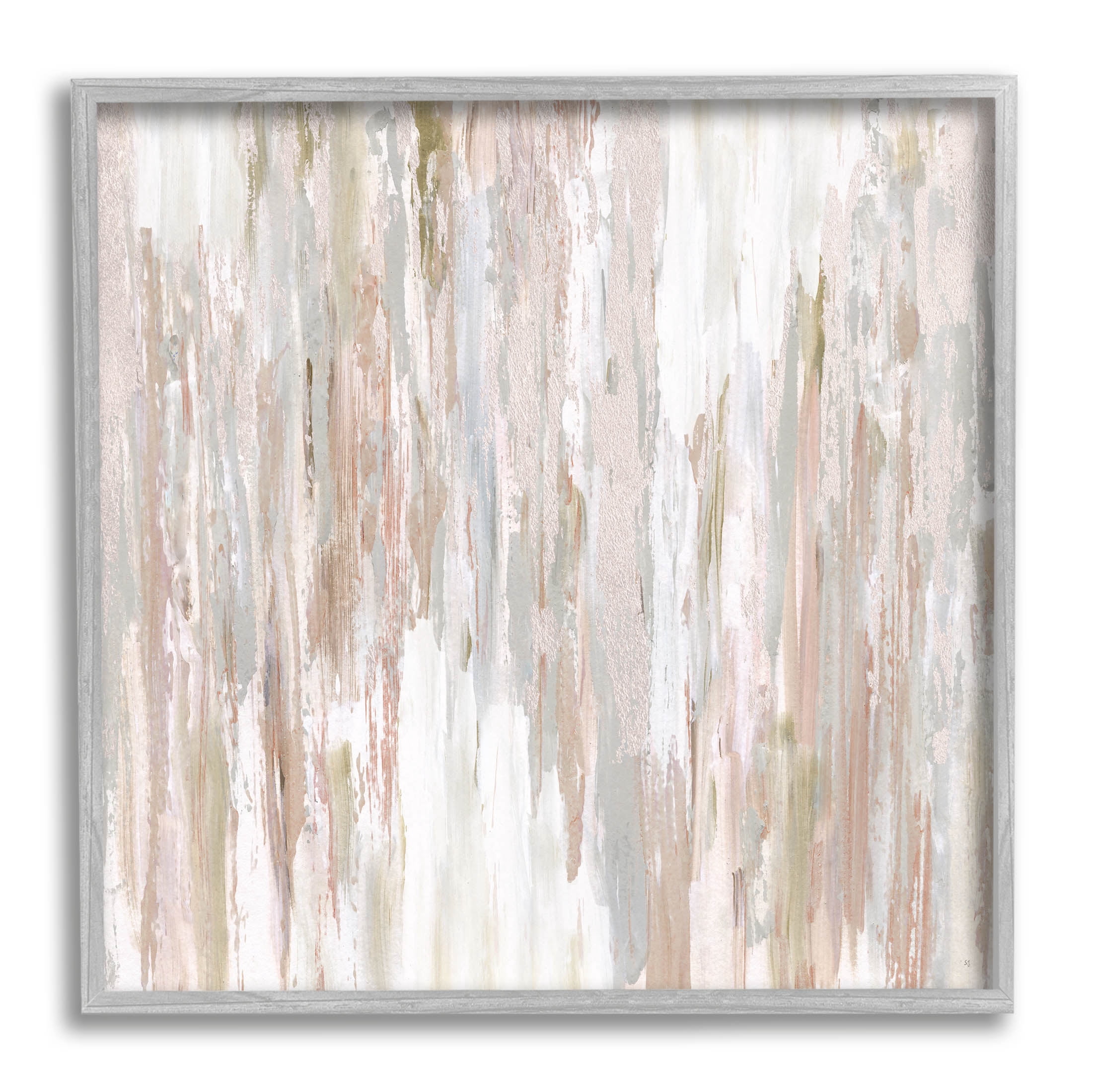 Stupell Industries Muted Abstract Rain Streaks Graphic Art Gray Framed Art Print Wall Art, Design by Susan Jill