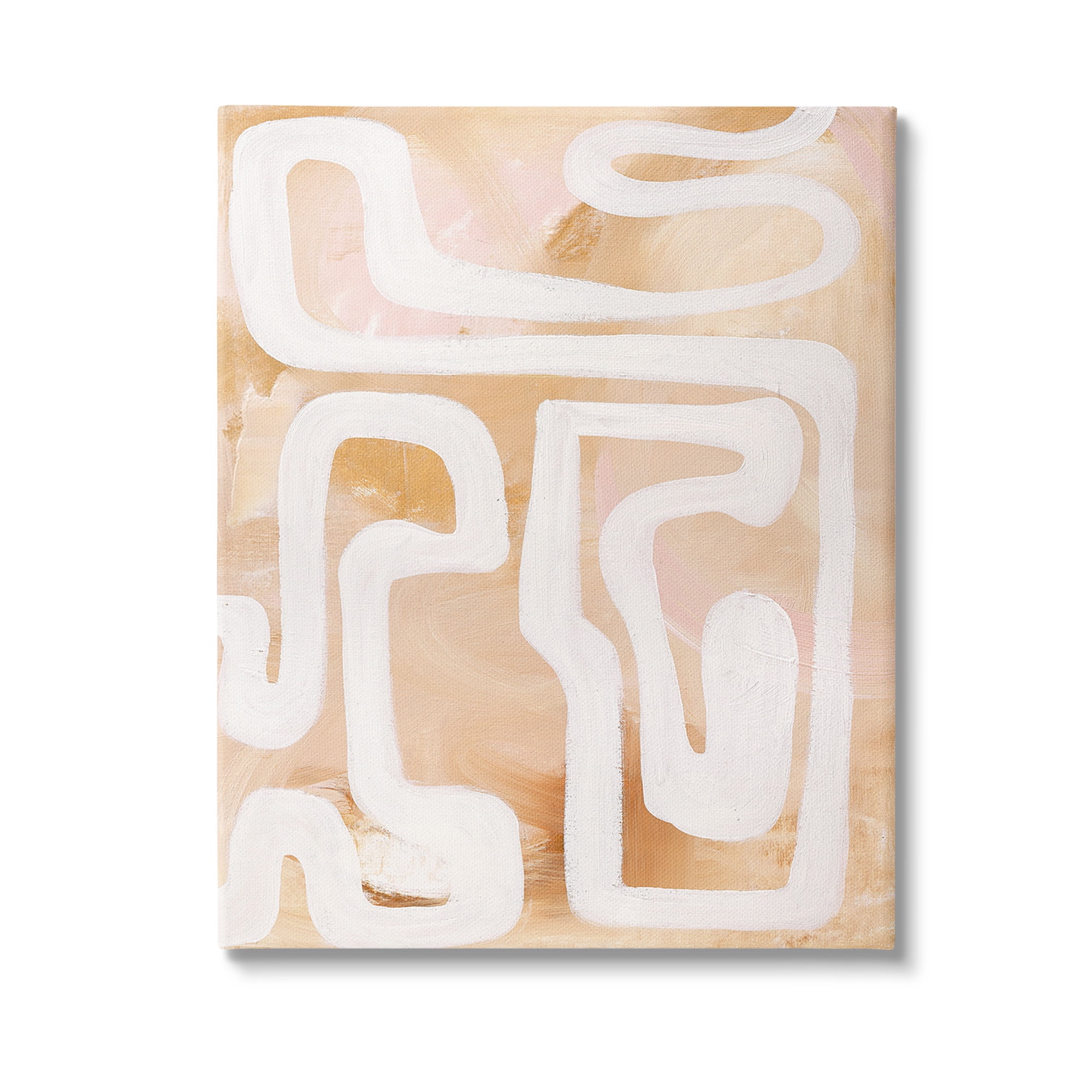 Stupell Industries Muted Abstract Squiggle Abstract Painting Gallery Wrapped Canvas Art Print Wall Art, 16 x 20