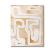 Stupell Industries Muted Abstract Squiggle Abstract Painting Gallery Wrapped Canvas Art Print Wall Art, 16 x 20