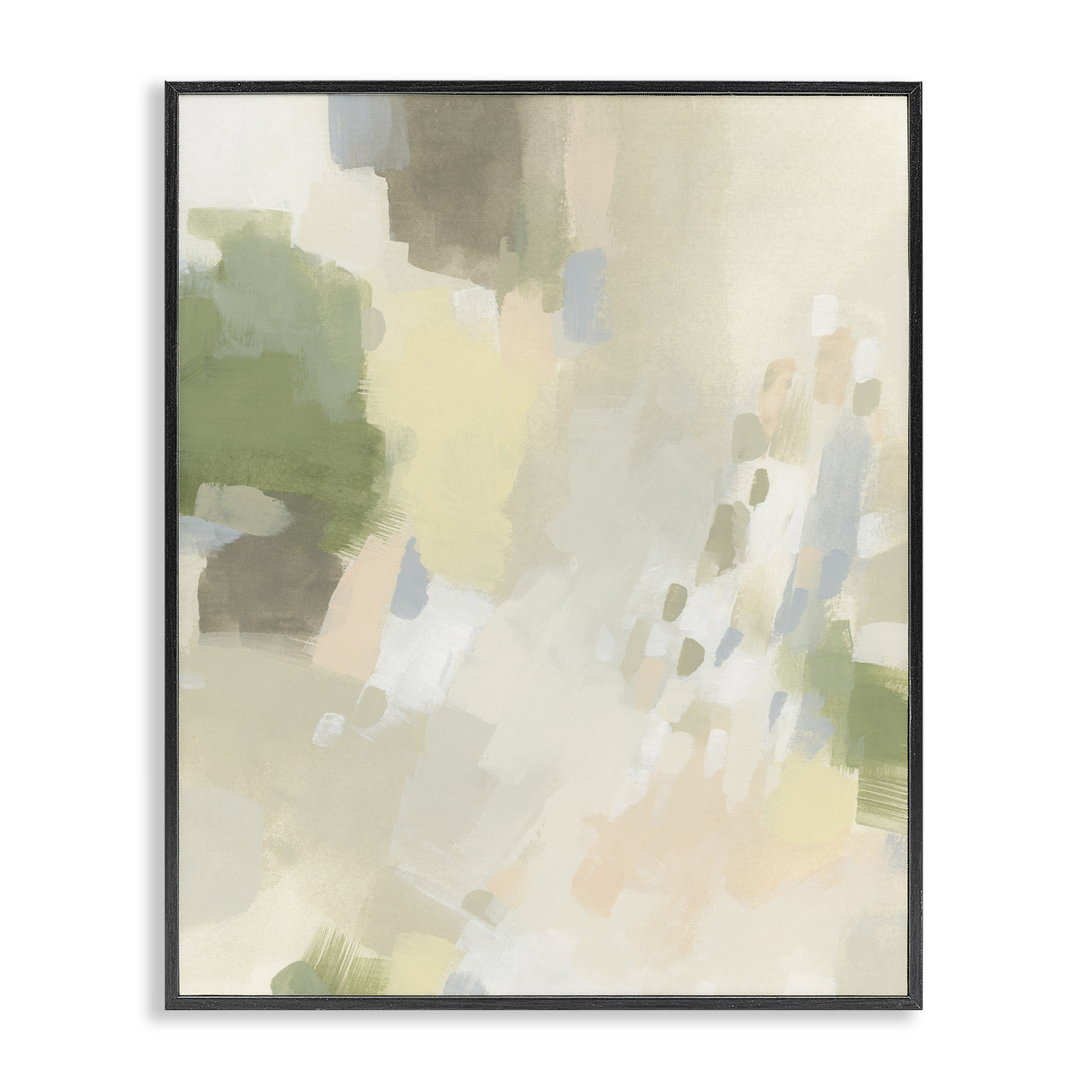Stupell Industries Muted Abstract with Speckles Abstract Painting Black Framed Art Print Wall Art, 11 x 14