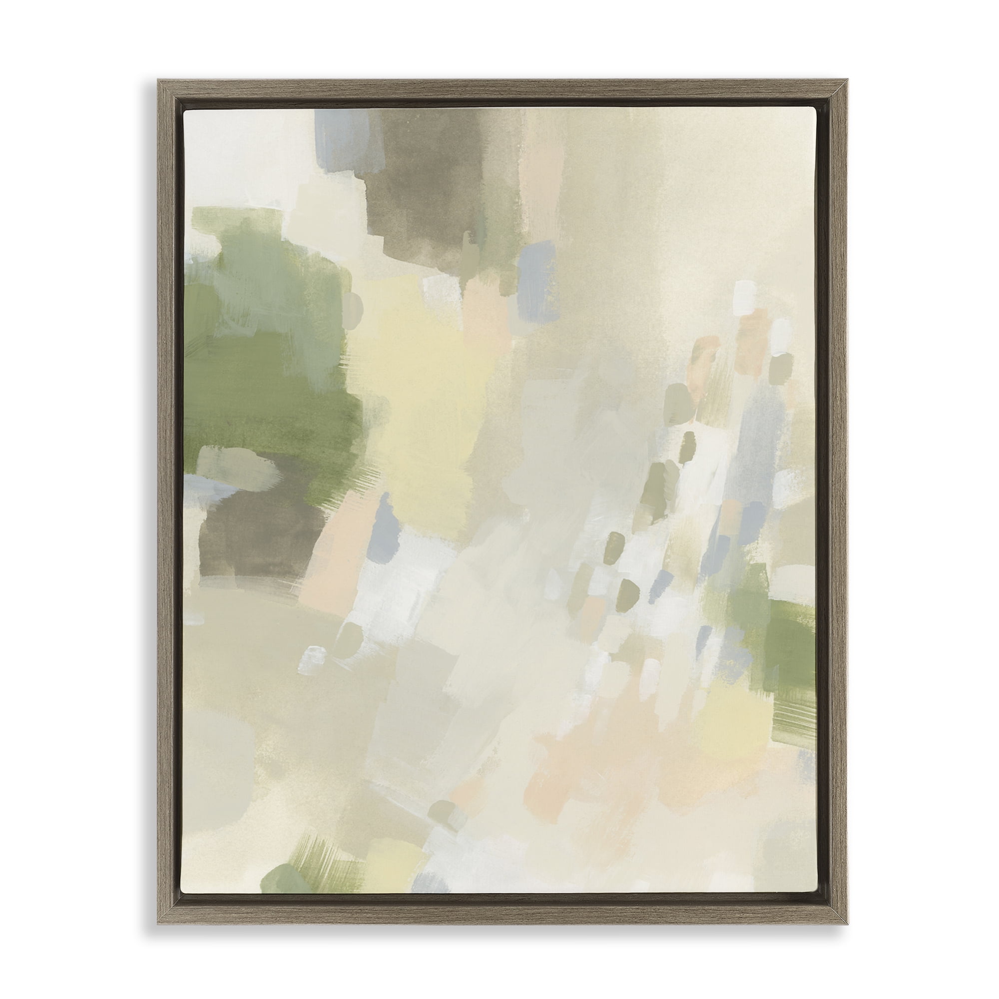Stupell Industries Muted Abstract with Speckles Abstract Painting Brown Floater Framed Canvas Art Print Wall Art, 17 x 21