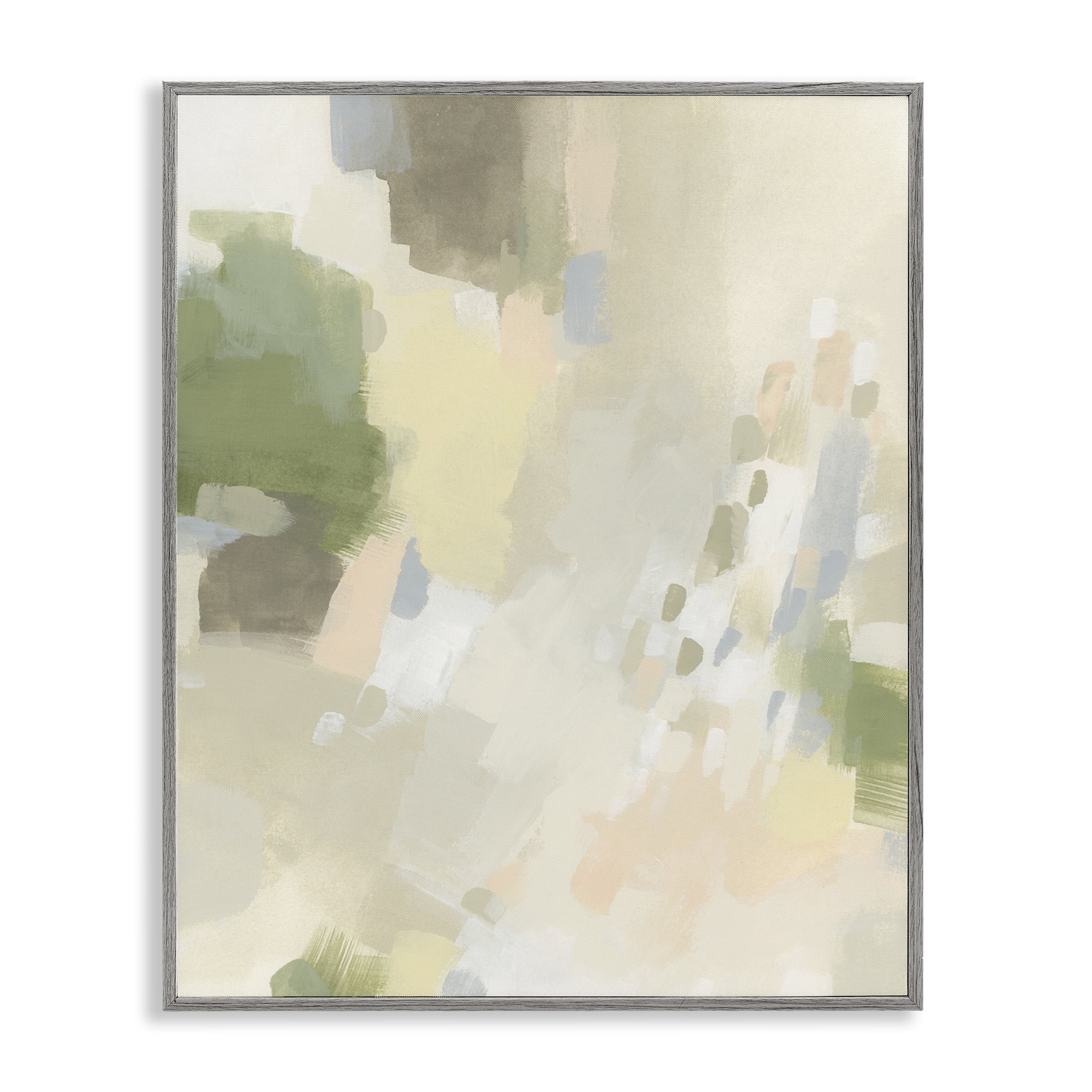 Stupell Industries Muted Abstract with Speckles Abstract Painting Gray Framed Art Print Wall Art, 11 x 14