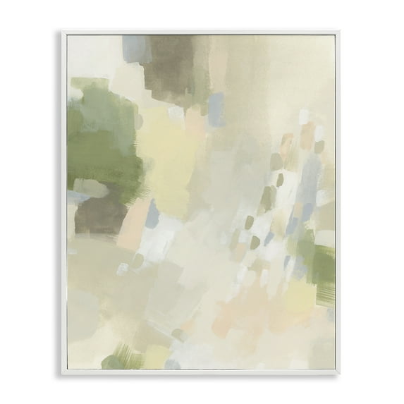 Stupell Industries Muted Abstract with Speckles Abstract Painting White Framed Art Print Wall Art, 11 x 14