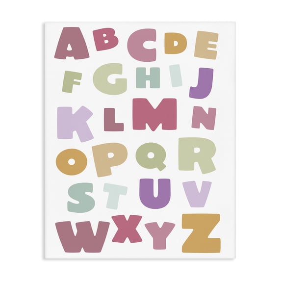 Stupell Industries Eclectic Muted Alphabet Letters Canvas Art, 16 x 20, by Susan Ball