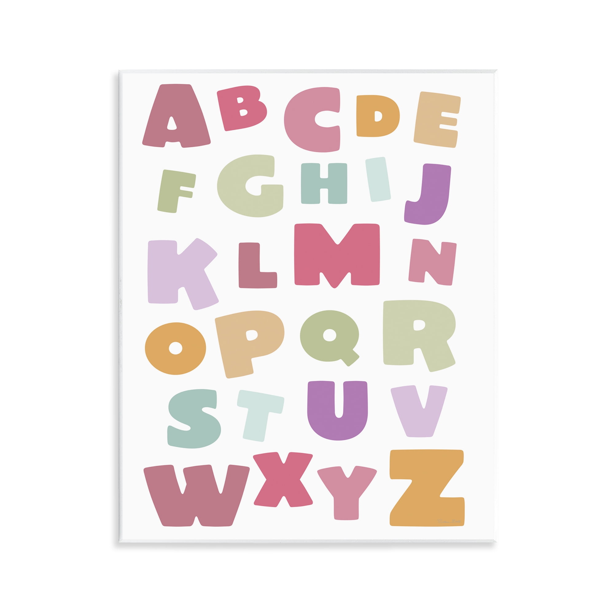 Stupell Industries Muted Alphabet Letters Wall Plaque Art, design by Susan Ball