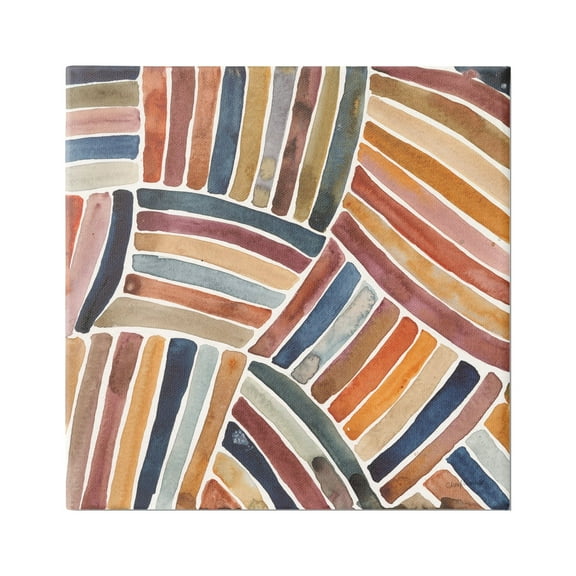 Stupell Industries Muted Alternating Stripes Abstract Painting Gallery Wrapped Canvas Print Wall Art, 30 x 30