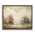 thumbnail image 1 of Stupell Industries Muted Autumn Treeline Landscape & Nature Painting Brown Floater Framed Canvas Art Print Wall Art, 21 x 17, 1 of 8