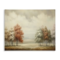 Stupell Industries Muted Autumn Treeline Landscape & Nature Painting Wrapped Canvas Canvas Art Print Wall Art, 40 x 30