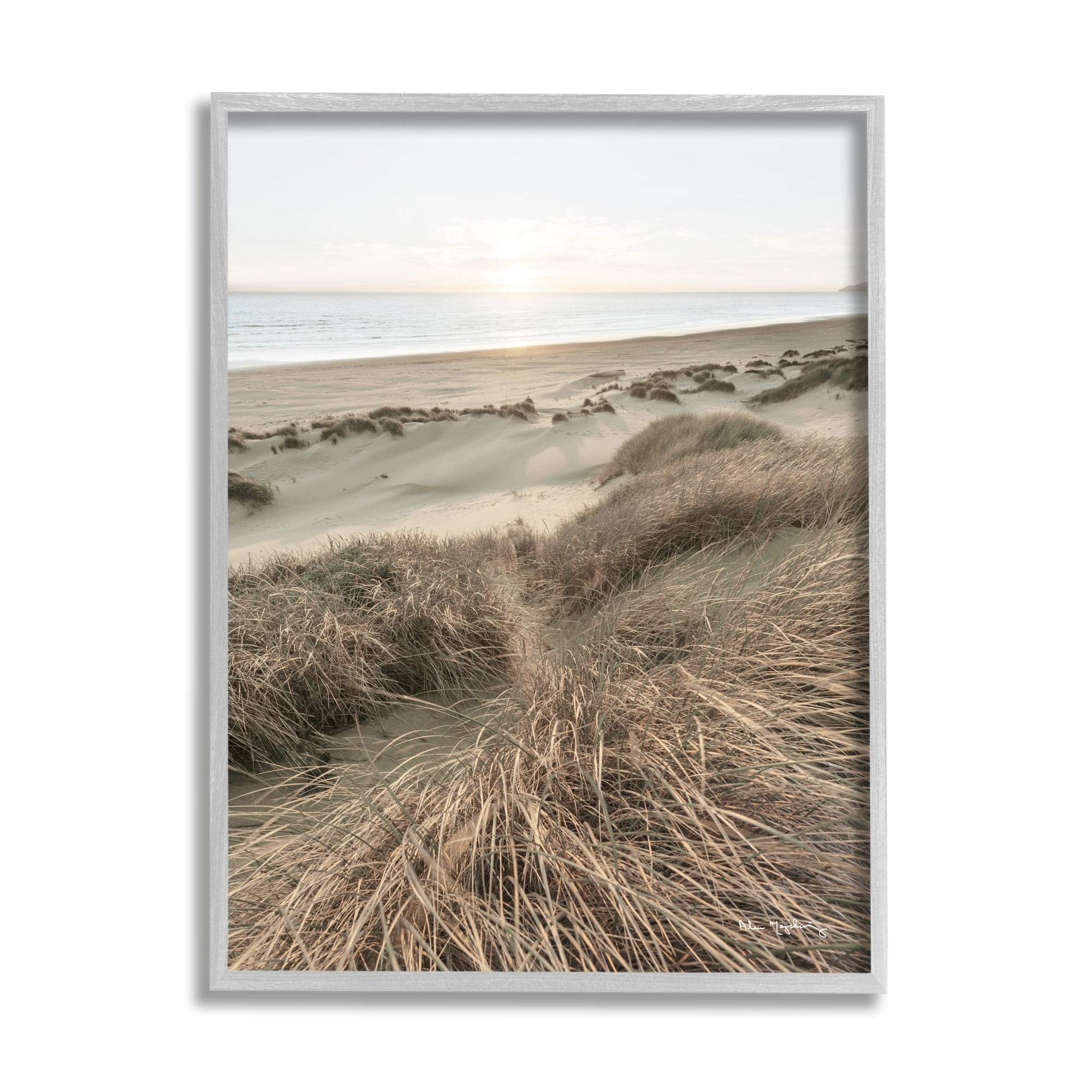 Stupell Industries Muted Beach Sunrise Tall Grass Soft Sand Dunes, 16 x 20,Design by Alan Majchrowicz