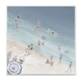 thumbnail image 1 of Stupell Industries Muted Blue Aerial Beach Scene Ocean Coast Crowd, 12 x 12,Design by Avery Tillmon, 1 of 5