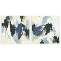 Stupell Industries Muted Blue Green Abstract Patches Abstract Painting Unframed Art Print Wall Art, 12 x 12, Set of 2