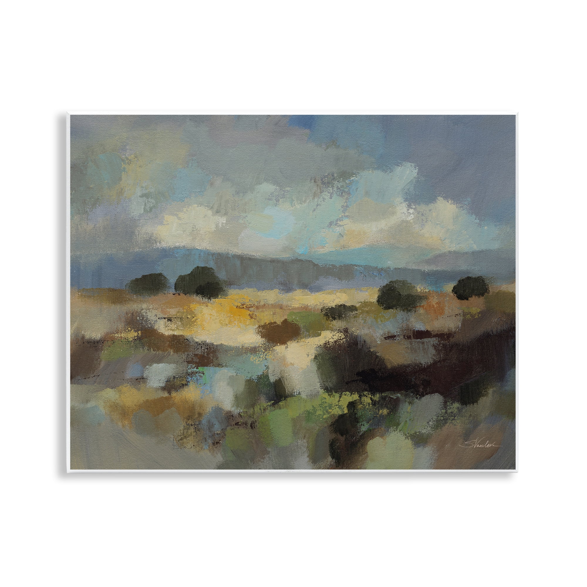Stupell Industries Muted Blue Landscape with Clouds Wall Plaque Art, design by Silvia Vassileva