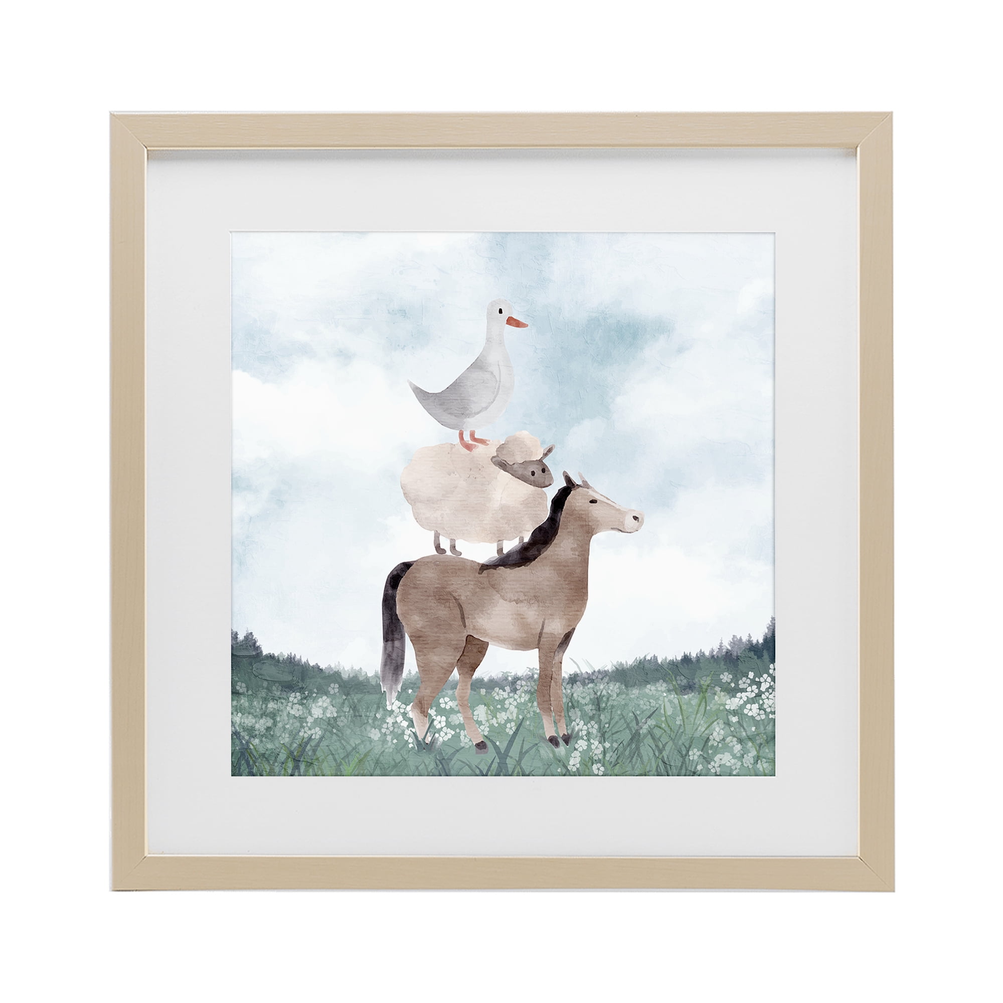 Stupell Industries Muted Blue Sky Farm Birch Framed Print Under Glass, design by Kim Allen