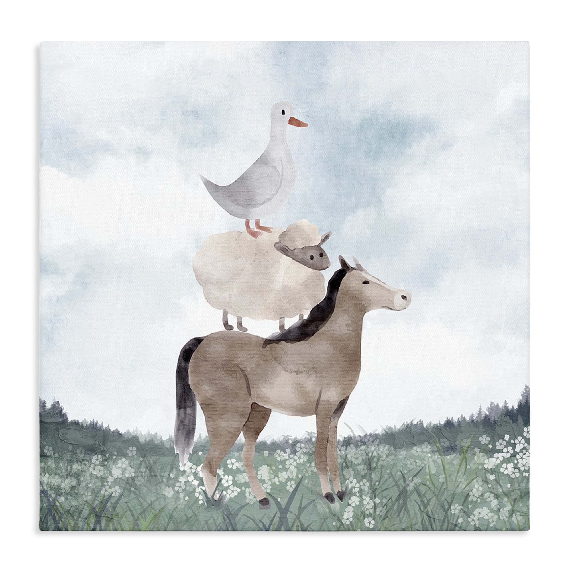 Stupell Industries Muted Blue Sky Farm Canvas Wall Art, design by Kim Allen