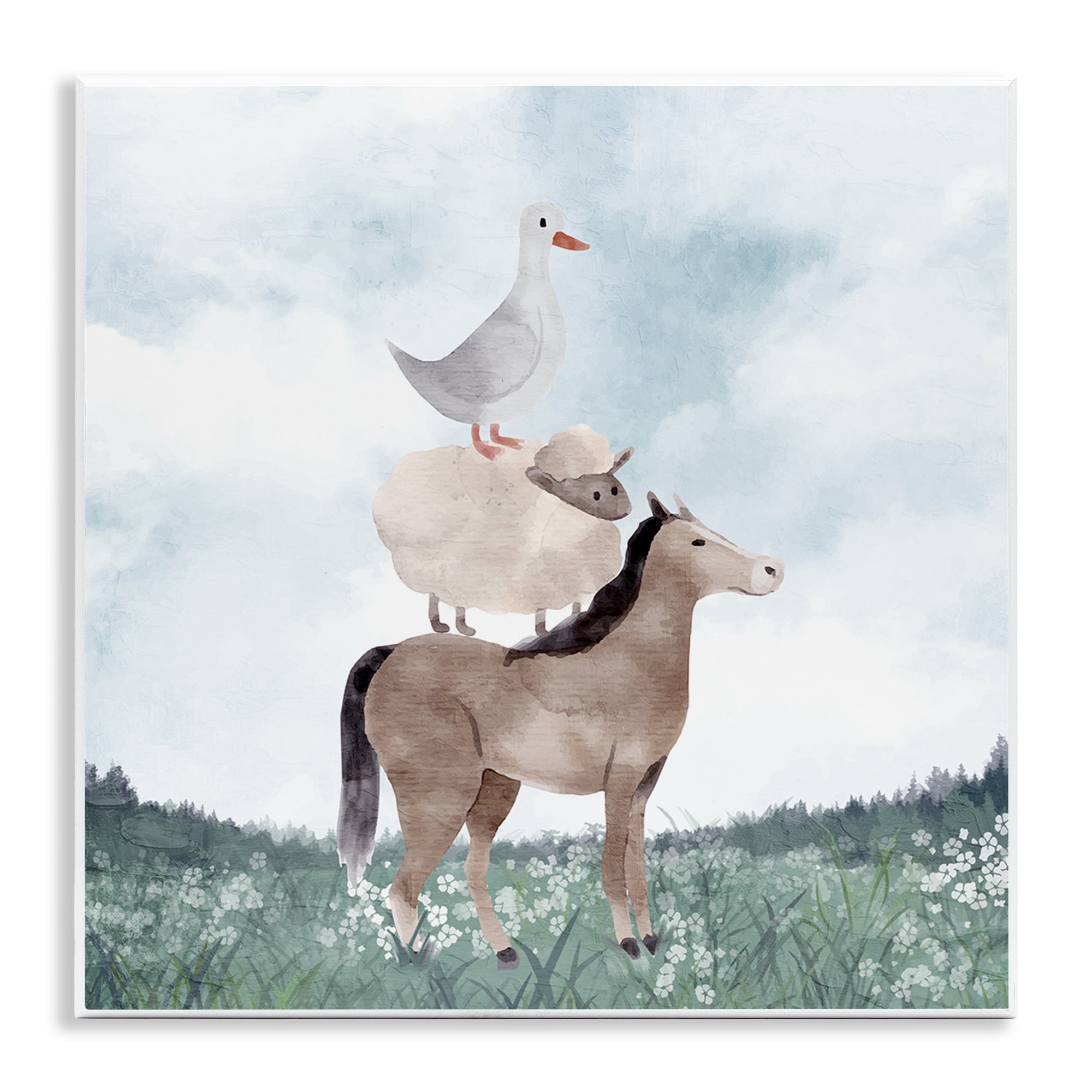Stupell Industries Muted Blue Sky Farm Wall Plaque Art, design by Kim Allen