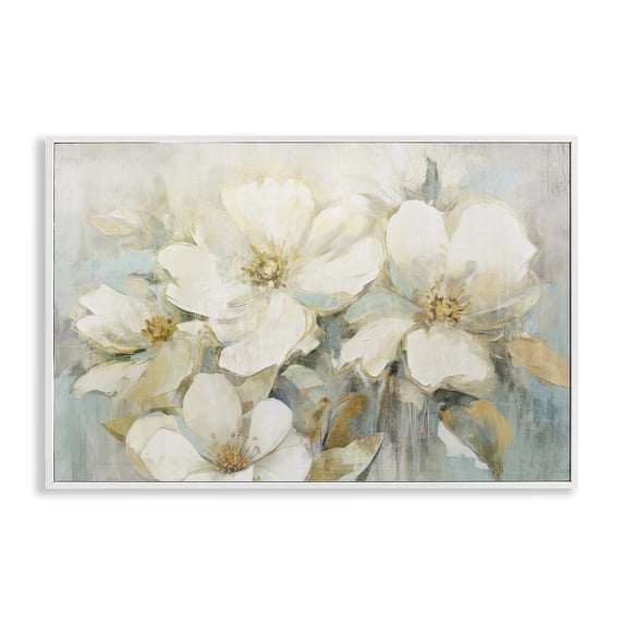 Stupell Industries Muted Charm Apple Blossoms Floral Painting White Framed Art Print Wall Art, 24 x 16