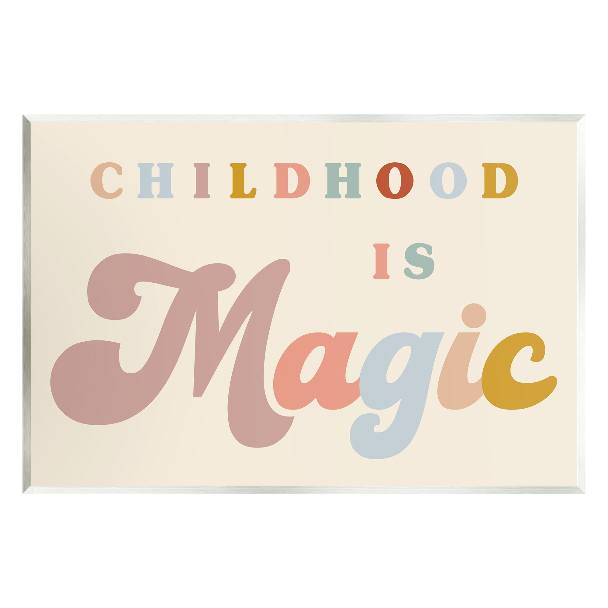 Stupell Industries Muted Childhood is Magic Inspirational Painting Unframed Art Print Wall Art, 19 x 13