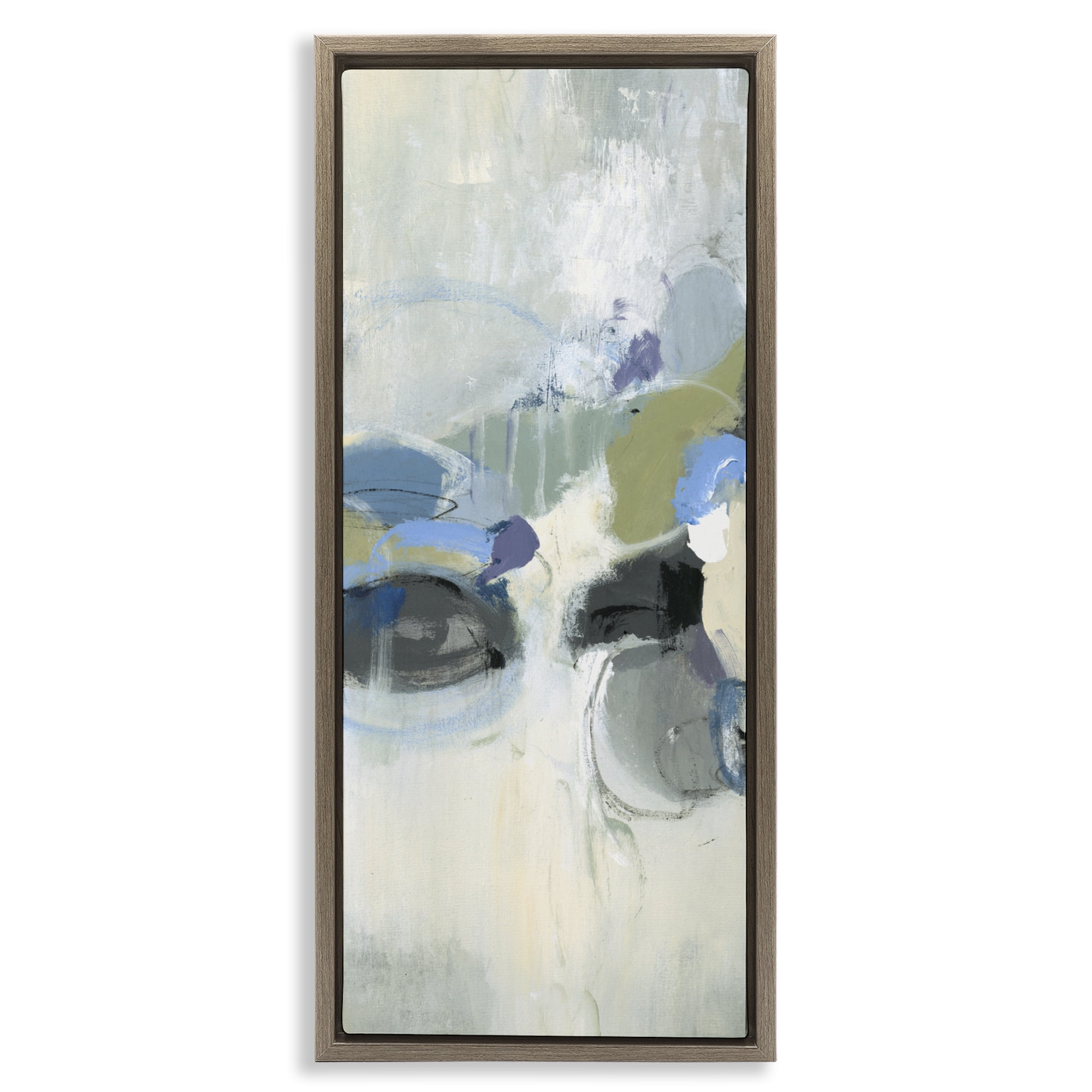 Stupell Industries Muted Circular Dapples Brown Framed Floater Canvas Wall Art, design by Lisa Ridgers