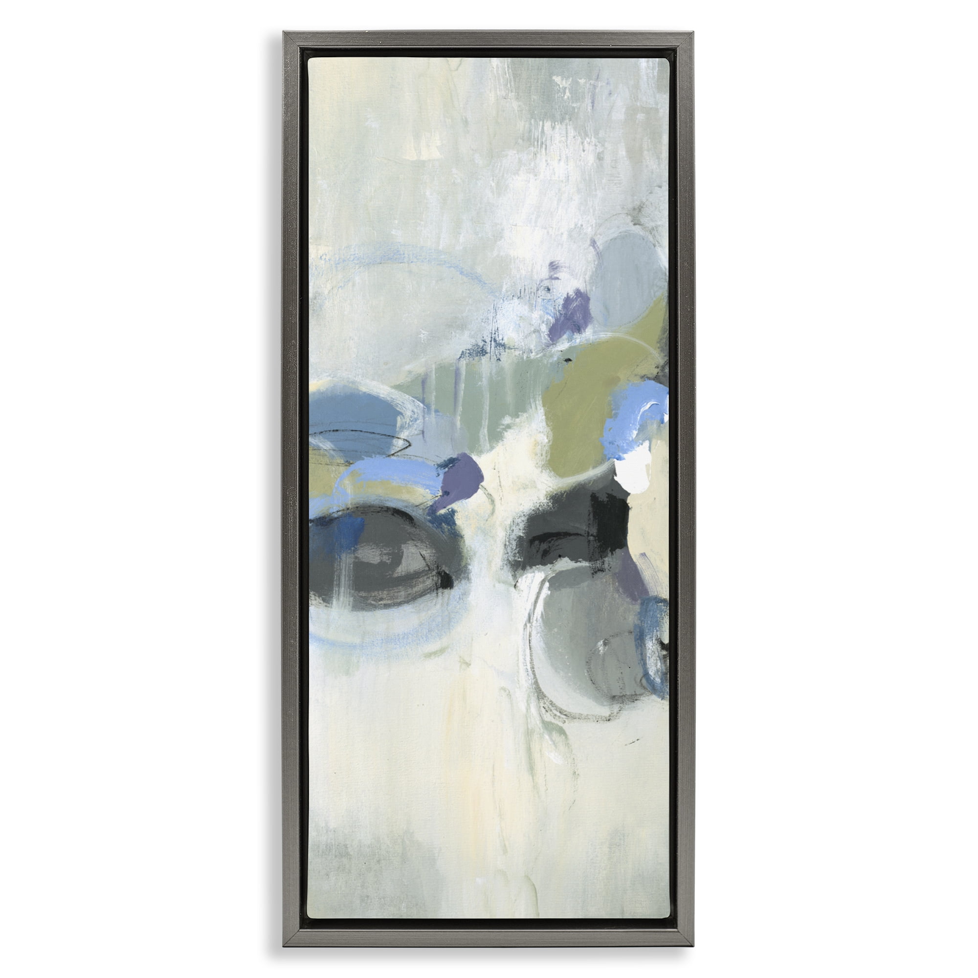 Stupell Industries Muted Circular Dapples Gray Framed Floater Canvas Wall Art, design by Lisa Ridgers
