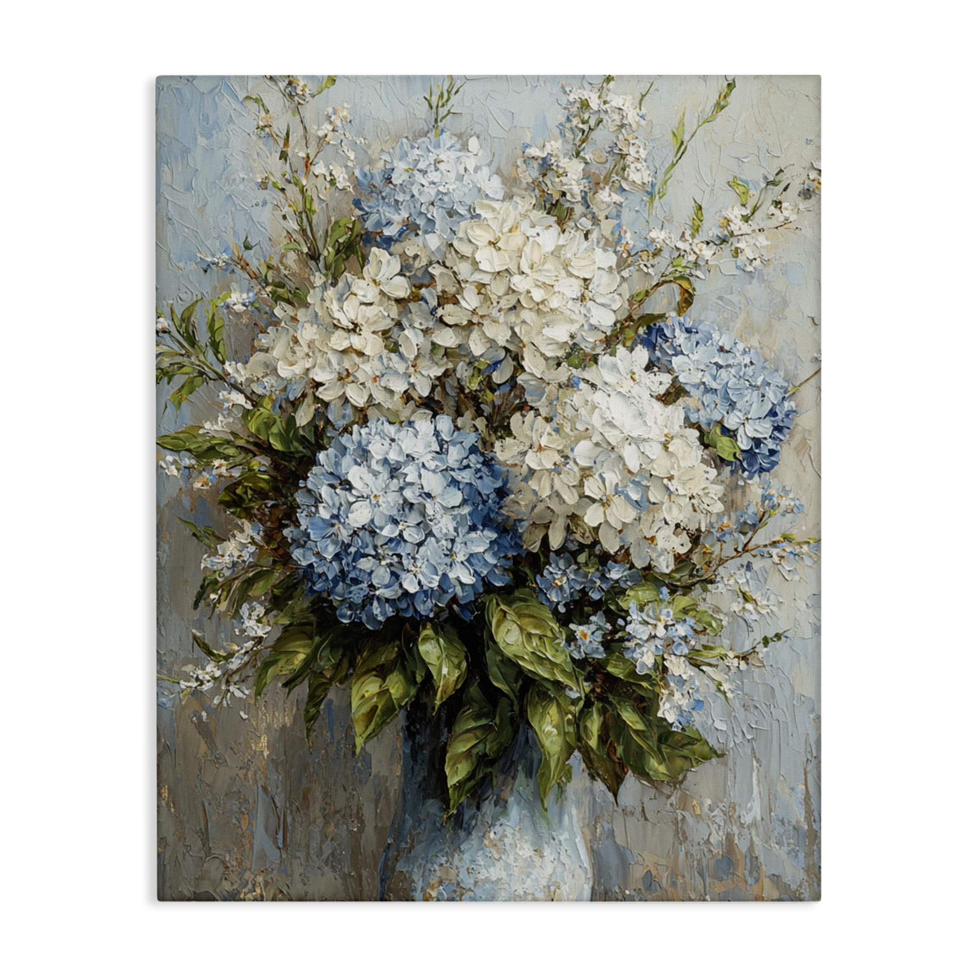Stupell Industries Muted Classic Hydrangeas Floral Painting Wrapped Canvas Canvas Art Print Wall Art, 36 x 48