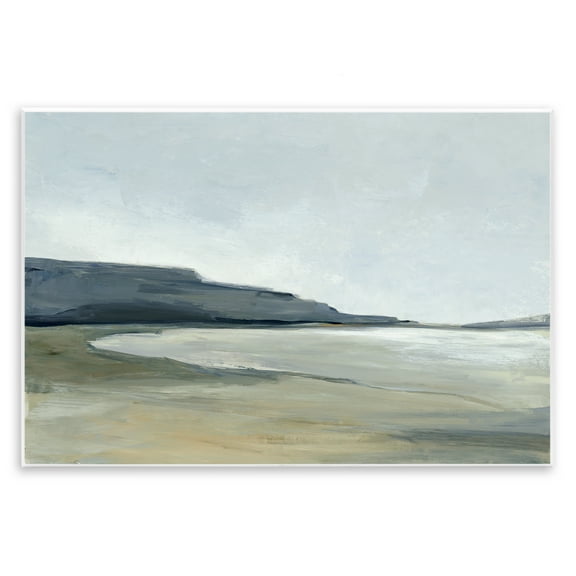 Stupell Industries Muted Coastline Cliff Landscape & Nature Painting Unframed Art Print Wall Art, 15 x 10