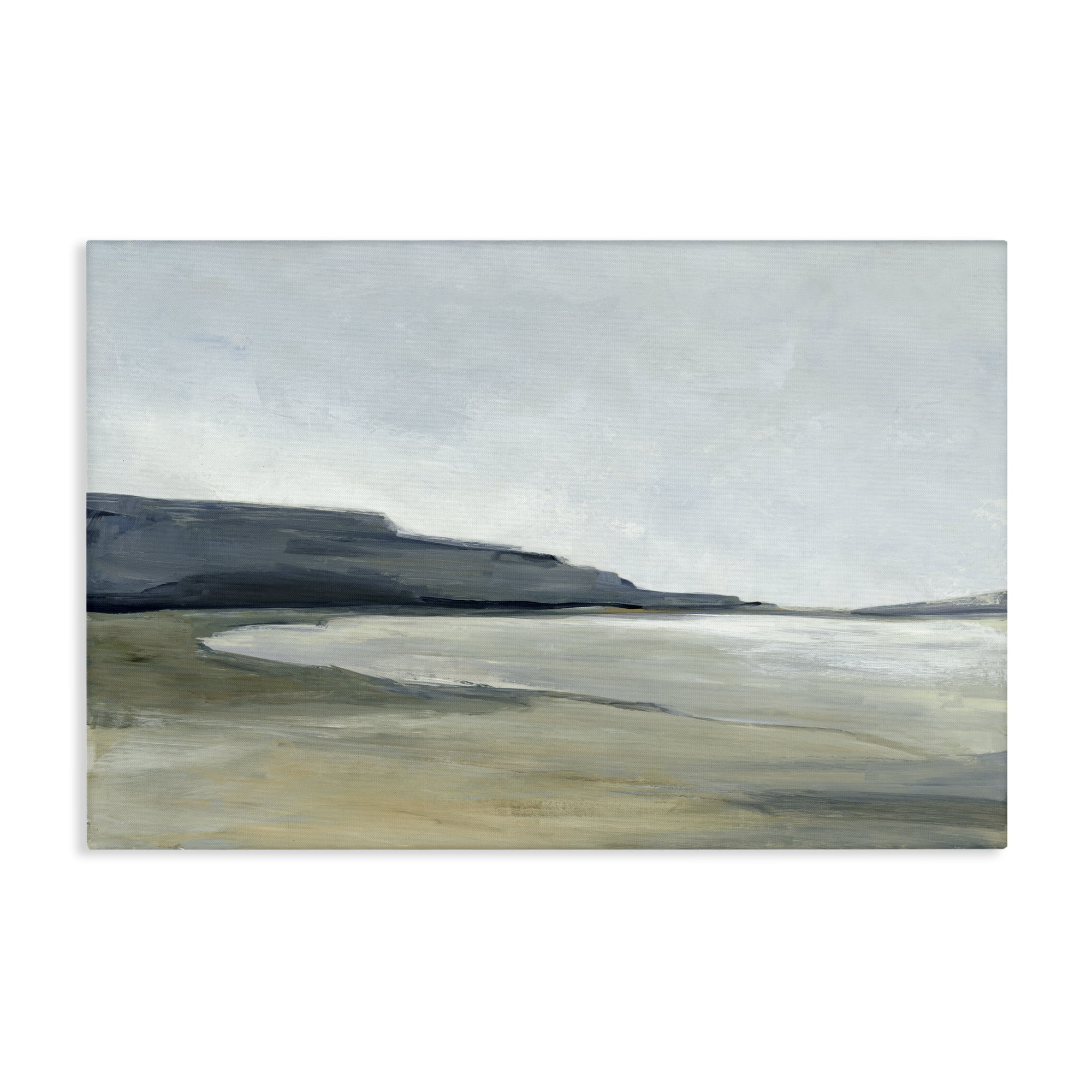 Stupell Industries Muted Coastline Cliff Landscape & Nature Painting Wrapped Canvas Art Print Wall Art, 24 x 16