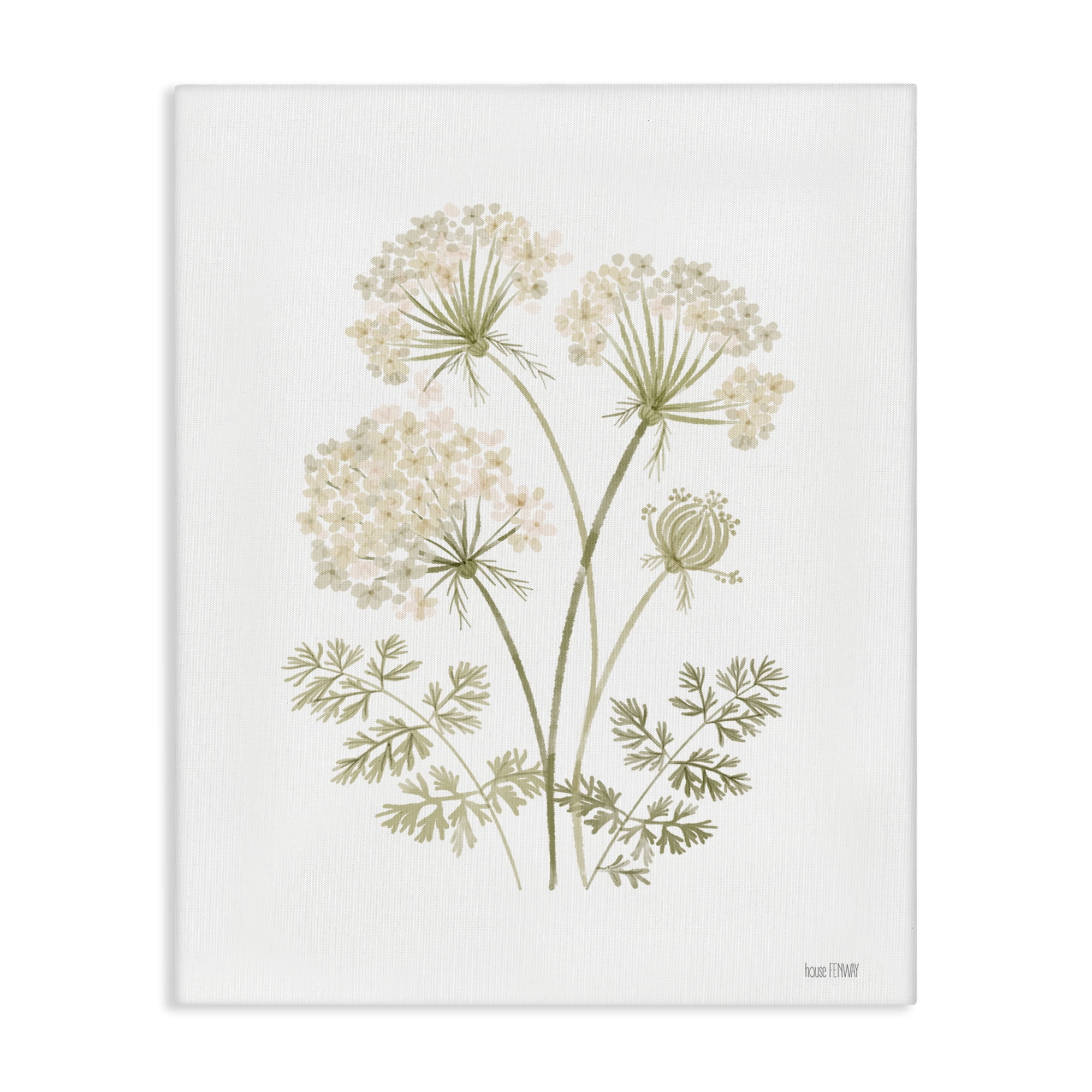 Stupell Industries Muted Cottage Dandelions Plants & Flowers Painting Wrapped Canvas Art Print Wall Art, 24 x 30