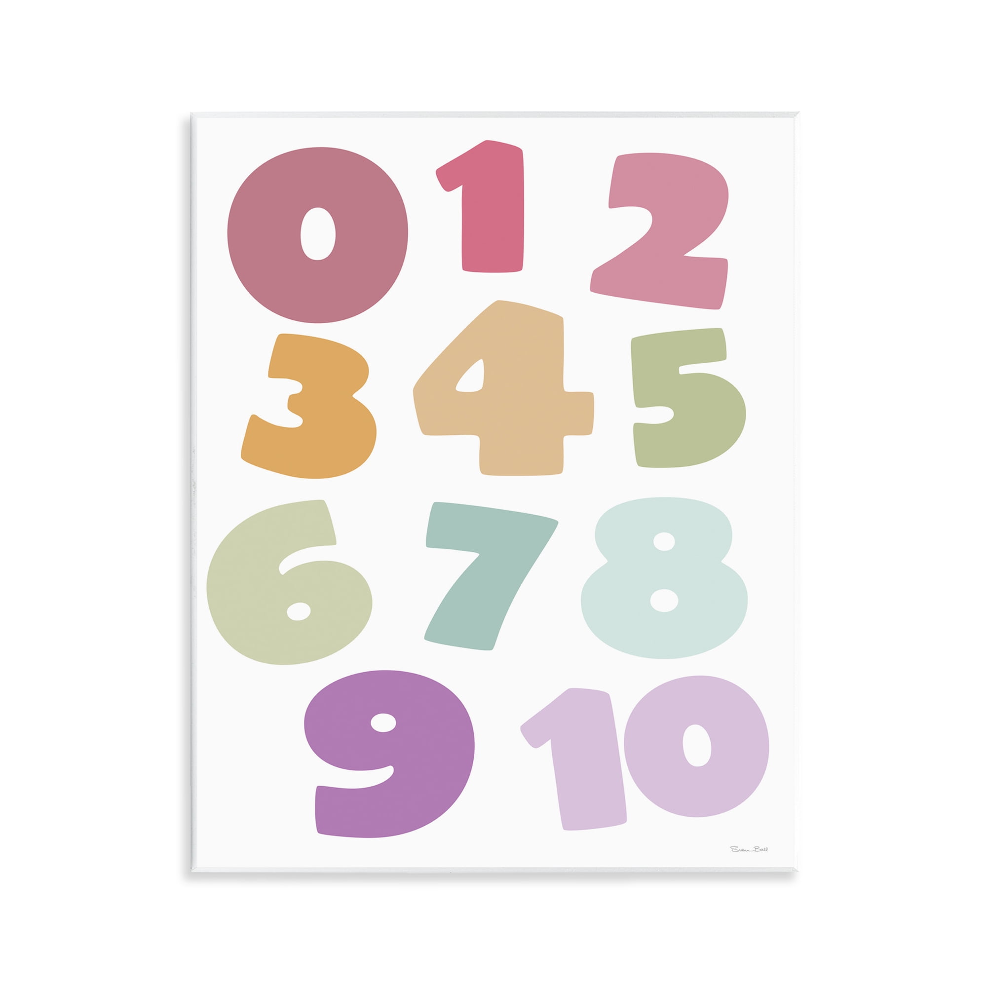 Stupell Industries Muted Counting Numbers Wall Plaque Art, design by Susan Ball