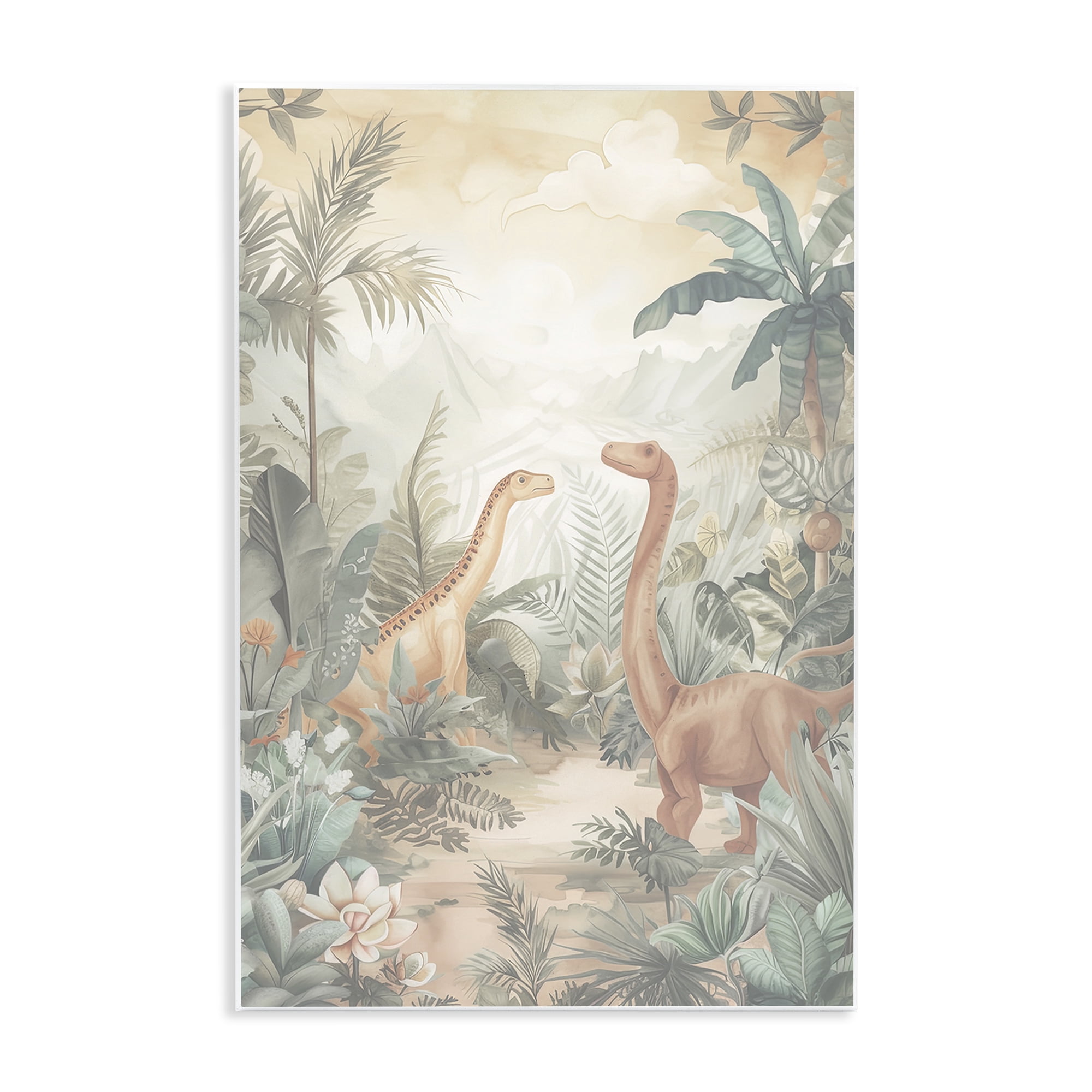 Stupell Industries Muted Dinosaurs in Jungle Wall Plaque Art, design by Ray Powers