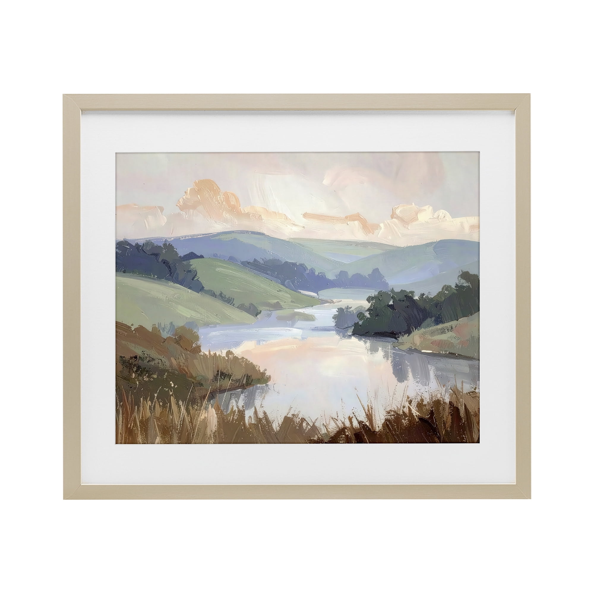 Stupell Industries Muted Distant Mountains Birch Framed Print Under Glass, design by Alonza Saunders